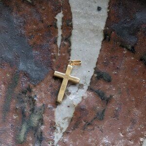 Mini solid gold cross pendant